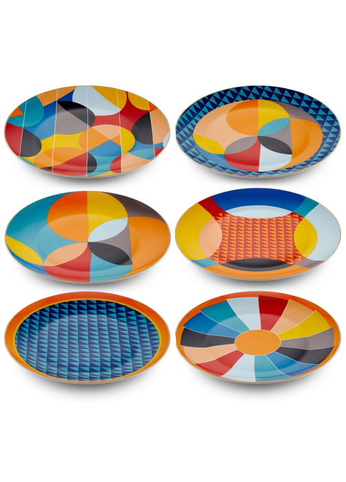 Hermia Juego de Platos de Servicio DNR0078 de 6 piezas en Multicolor